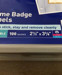 Avery Personalized Name Tags, Print or Write, Gold Border, 2-11/32" x 3-3/8", 100 Adhesive Tags (5146) 1 Pack 22 712rA4LYUfL