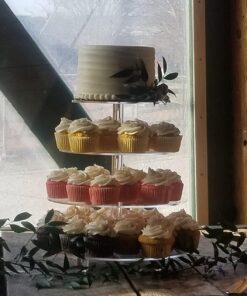 Jusalpha Large 5-Tier Acrylic Round Wedding Cake Stand/Cupcake Stand Tower/Dessert Stand/Pastry Serving Platter/Food Display Stand (5RF) Large 5 Tier with Base 32 712rZyChzUL