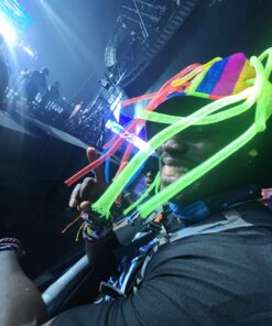 FlashingBlinkyLights Funny Clown Crazy Hat with LED Lights & Noodle Hair 14 712sMHtKDOL