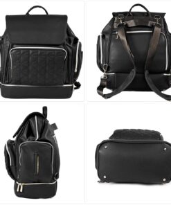 Alternative view of KZNI Leather Diaper Bag Backpack-Travel Diaper Backpack,Nappy Baby Bags for Mom,Unisex Maternity Diaper Bag Black