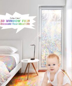 CottonColors Window Privacy Film Decorative Window Clings 3D Window Decals Static Stickers Rainbow Effect No-Adhesive Sliding Door Glass Films UV Blocking for Home, 11.8x78.7 Inch 11.8 by 78.7 In 27 712u0d6fwXL