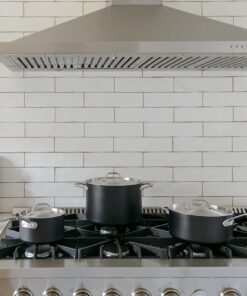 Kitchara Hard Anodized Non Stick Cookware Set - Nonstick, Oven Safe & Non Toxic Pots and Pans - Professional Chef Quality 10 Piece Set with with Frying Pans, Saucepans, Saute Pan, and Stockpot Non Stick Hard Anodized Aluminum 17 712uDDLr5OL