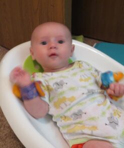 Fisher-Price 4-in-1 Sling 'n Seat Tub, Green, Convertible Baby to Toddler Bath Tub with Seat and Toys Standard Packaging 33 712uS7XBmxL