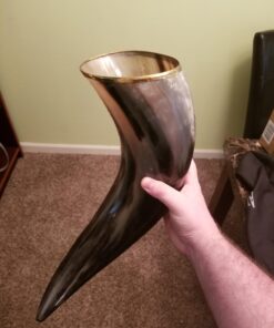 AleHorn Viking Horn Mug with Stand | Viking Drinking Horn Mug, Viking Cup | Handcrafted Tankard Mug, Viking Beer Mug | Viking Drinking Cup | Viking Mugs | Horn Cup - Viking Mug | Polished 20 oz XL - 20oz 33 712ucIuyd3L