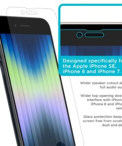 Tech Armor Ballistic Glass Screen Protector Designed for Apple NEW iPhone SE 3 (2022), iPhone SE 2 (2020), iPhone 8 and iPhone 7 (4.7 Inch) 3 Pack Tempered Glass 23 712wDrq4QXL