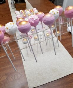 MENGCORE 21 Hole Acrylic Cake Pop Lollipop Clear Pink Display Stand Server Decoration Display Stand Holder Base Shelf (21 Hole) 25 712wZ2yrXBL