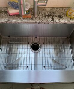 Kraus KHF200-33 Standart PRO Stainless Steel Sink 33 inch Farmhouse Apron Single Bowl 16 gauge Rounded Apronfront 44 712wtg4l3mL