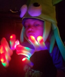 The Noodley LED Light Up Gloves for Kids Toys Games Outdoor Boy Girl Glow Dark Costume Autistic Child Teen Adult Sizes Black Small 40 712xIFQmozL