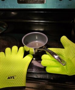 AYL Grilling Gloves, Heat Resistant Gloves BBQ Kitchen Silicone Oven Gloves, Safe Handling of Hot Food, Pots and Pans for Barbecue, Cooking, Baking - Internal Protective Cotton Layer 35 712xV29lduL