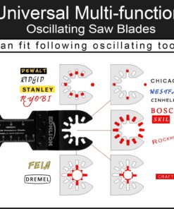 EONLION 50Pcs Metal Wood Oscillating Multitool Quick Release Saw Blades Kit Compatible with Fein Multimaster Porter Cable Black, Decker Bosch Dremel Craftsman Ridgid Ryobi Milwaukee Dewalt Rockwell 50 Pcs 9 712xph2jooL