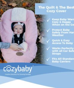 Cozy Cover Infant Car Seat Cover (Black Quilt) - The Industry Leading Infant Carrier Cover Trusted by Over 6 Million Moms Worldwide for Keeping Your Baby Cozy & Warm Black 14 712y0opmzeL