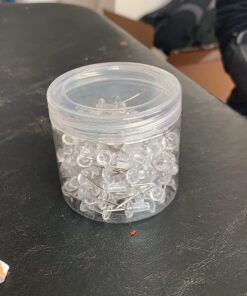 Amazon Basics Push Pins Tacks, Clear Plastic Head, Steel Point, 100-Pack 100 pack 23 712ydvfUQML