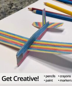 S&S Worldwide Balsa-Wood Top Gun Glider Model Planes. Assemble Planes and Decorate with Paints or Markers. Perfect for Field Days, Summer Camps, STEM Activities and Birthdays, Beige (Pack of 36) 12 712zAdL7enL