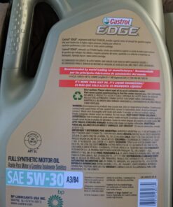 Castrol Edge Euro 5W-30 A3/B4 European Advanced Full Synthetic Motor Oil, 5 Quarts 5 Quart A3/B4 Advanced Full Synthetic 31 712zuEZBLBL