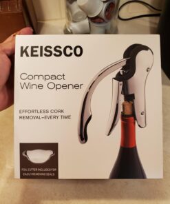 Stainless Steel Wine Opener Compact Vertical Corkscrew Wine Bottle Opener with Foil Cutter 29 713 iRby L