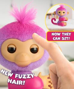 Fingerlings 2023 NEW Interactive Baby Monkey Reacts to Touch – 70+ Sounds & Reactions – Charli (Purple) Purple 18 713 sEI0VKL