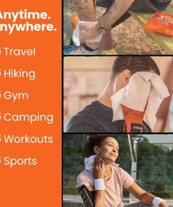 HyperGo Full-Body Rinse-Free Hypoallergenic Biodegradable Bathing Wipes –All Natural, Refreshing Anytime Anywhere, Post Workout, Camping, Travel, Daily Life, 12”x12” X-Large 20-count, Unscented 1 Pack 20 Count (Pack of 1) 19 7130VodfRiL