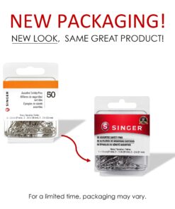 SINGER 00226 Assorted Safety Pins, Multisize, Nickel Plated, 50-Count 17 7130f2zKxJL