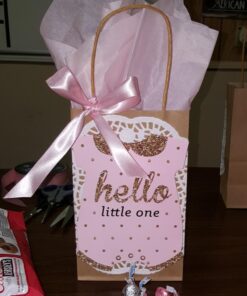 Big Dot of Happiness Hello Little One - Pink and Gold - Baby Bodysuit Girl Baby Shower Decorations DIY Party Essentials - Set of 20 9 7130qyFxjOL