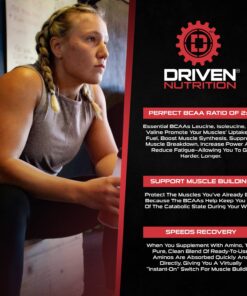 Driven Amino Branched-Chain Amino Acid with Glutamine - 2:1:1 BCAA Ratio, 4g Leucine - Train Harder & Longer - Increase Muscle Mass, Aid Recovery - Low-Carb - Vegan - 50 Servings - Grape 50 Servings (Pack of 1) 14 71314cdsBCL
