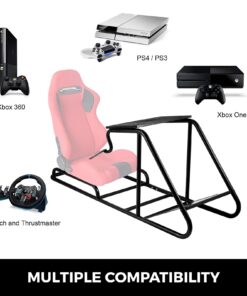 VEVOR Racing Simulator Stand Adjustable Steering Wheel Stand Carbon Steel Racing Wheel Stand fit for Logitech G25, G27, G29, G920, Racing Wheel Gaming Stand, Not Included Wheel,Pedals and Chair Black 42 7131cmAtmYL