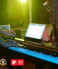 The ONE Digital Piano, Portable 88 Keys Piano Keyboard with Hammer Action Keys for Beginner/Professional, Full Size Weighted Keyboard with Music Stand, Teaching LED Lights & Piano App SP-TON1W 12 7132 s2PBwL