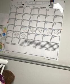 Jumbo Dry Erase Laminated Wall Calendar, Huge 36 Inch by 36 Inch Size, Monthly Planner for Home Office Classroom, Goal Tracker, Reusable PET Film, Never Folded, Includes 5 Markers, 8 Tacks, 1 Eraser white 36 x 36 - 1 month Artsy 23 7132VjjCkVL