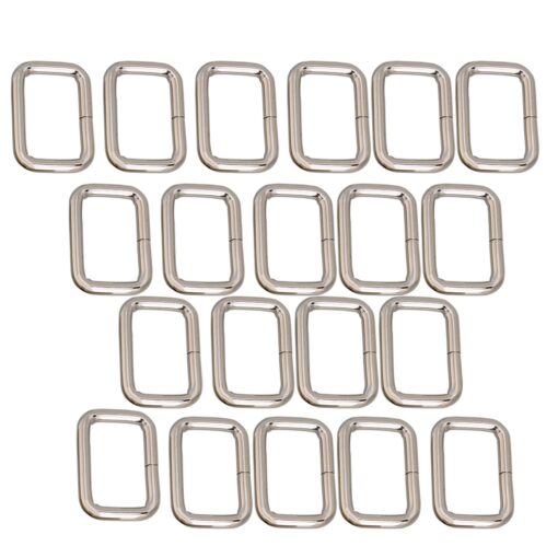 RDEXP 20pcs Metal Bag Purse Snap Hook 23mm Rectangle Rings Webbing Belts Buckle