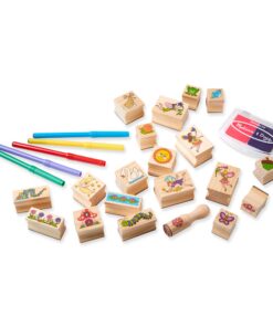 Melissa & Doug Stamp-a-Scene Stamp Pad: Fairy Garden - 20 Wooden Stamps, 5 Colored Pencils, and 2-Color Stamp Pad English Only 21 7133dE132L