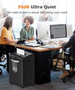 Bonsaii Heavy Duty Paper Shredder, 24 Sheet 60 Mins Large Office Crosscut Shredder for Commercial Use, Anti-Jam System & P-4 High Security Supports CD/Credit Cards/Staples, 7 Gal Pullout Bin C144-D 17 713465r1 aL