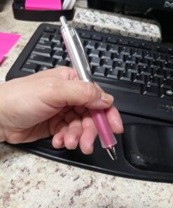 PILOT Dr. Grip Center of Gravity - Breast Cancer Awareness Refillable & Retractable Ballpoint Pen, Medium Point, Pink Barrel, Black Ink, Single Pen (36192) Silver/Pink 18 7135Kop6z0L