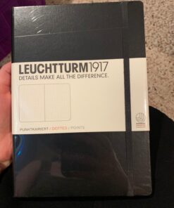 LEUCHTTURM1917 - Notebook Hardcover Medium A5-251 Numbered Pages for Writing and Journaling (Black, Dotted) Black 72 7135emusvvL