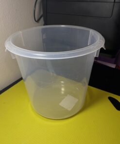 Rubbermaid Commercial Products Plastic Round Food Storage Container for Kitchen/Food Prep/Storing, 4 Quart, Clear, Container Only (FG572124CLR) (Lid not included) 4 Qt. 13 7135oZ5CNL