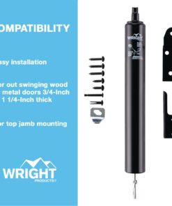 Wright Products - Light Duty Pneumatic Head Jamb Screen and Storm Door Closer, Black 13 7135rBT4aWL