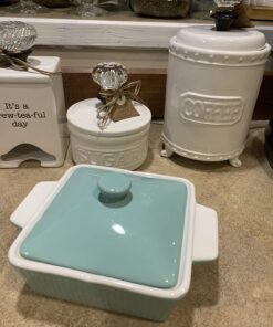 Mud Pie Ceramic Coffee Canister Door Knob Handle, White 29 7136KvHmMRL