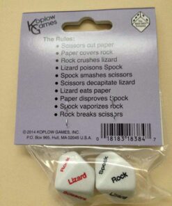 Alternative view of Koplow Games Rock Paper Scissors Lizard Spock Dice Game