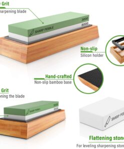 Alternative view of Sharp Pebble Premium Whetstone Knife Sharpening Stone 2 Side Grit 3000/8000 Wetstone Kit -Wet Stone Kitchen Knife Sharpener with Non-Slip Bamboo Base & Flattening Stone