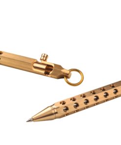 Alternative view of SMOOTHERPRO Solid Brass Bolt Action Pen with Extra Refill Hexagonal Six Edge Hollow Out Grip for Pocket EDC Color Natural (SE301) Natural Brass