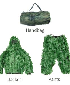 HYOUT Hooded Ghillie Suit Camo Suit Woodland and Forest Design Army Sniper Military 3D Green Leaf Clothing for Jungle Hunting Shooting Airsoft Wildlife Party 13 713AH1afAL