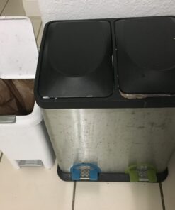 Organize It All Dual Compartment Step-On 8-Gallon (30 liter) Recycling Trash Can, Stainless Steel 35 713Ald7F1mL 1