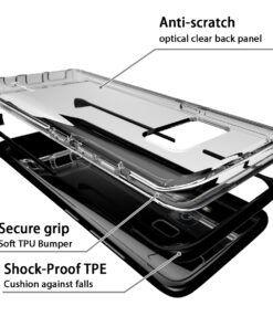 Alternative view of Galaxy S8 Case, LUVVITT [PROOFTECH] Shockproof Impact Resistant Protective TPE Shock Absorption Bumper Flexible Case for Galaxy S8 - Clear/Black