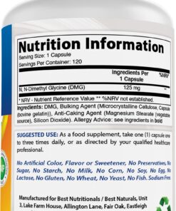 Best Naturals DMG 125 mg 120 Capsules 120 Count (Pack of 1) 4 713BRoh3n5L