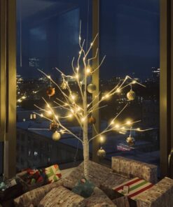 LIGHTSHARE 4 Feet Birch Tree, 48 LED Lights, Warm White, for Home, Festival, Party, and Christmas Decoration, Indoor and Outdoor Use 4 ft 34 713D6lW1QNL