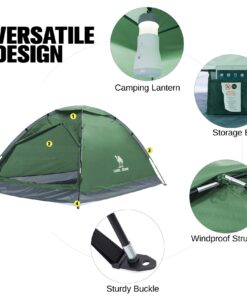 CAMEL CROWN 2/3/4/5 Person Camping Dome Tent, Waterproof,Spacious, Lightweight Portable Backpacking Tent for Outdoor Camping/Hiking 2 person Green-1 21 713DuR1Cz1L