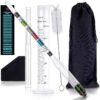 Chefast Triple-Scale Hydrometer Kit with Plastic Test Jar for Wine, Beer, Mead and Kombucha - Alcohol Tester, Hydrometer Alcohol, ABV, Brix and Gravity Tester - Home Brewing Supplies, 0-200 Proof Hydrometer with Plastic Cylinder Test Jar 15 713E VFP8ZL