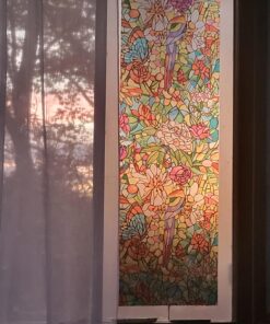 d-c-fix Window Privacy Film Tulia Stained Glass Self-Adhesive Two Way Day and Night Decorative Vinyl Covering for Home Door Bathroom Decal Sticker 17.7" x 78.7" 32 713EKXmJ1L