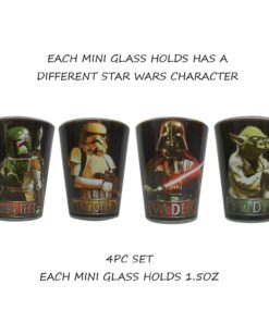 Alternative view of Silver Buffalo Disney Star Wars Character Portraits with Names 4 Pack Mini Glasses, 1.5 Ounces 1.5oz Star Wars Portraits