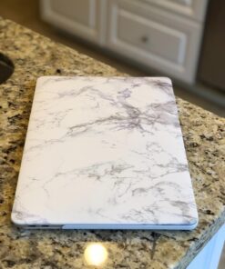 MOSISO Compatible with MacBook Pro 13 inch Case M2 2023, 2022, 2021-2016 A2338 M1 A2251 A2289 A2159 A1989 A1708 A1706, Plastic Pattern Hard Shell Case&Keyboard Cover&Screen Protector,White Marble 65 713EQBVMZsL