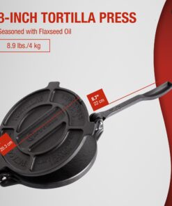 Victoria Cast Iron Tortilla Press, Tortilla and Roti Maker, Made in Colombia, 8 Inches 8" 38 713EhJ4tWQL