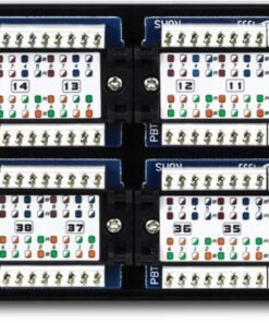 TRENDnet 48-Port Cat5-5e RJ-45 UTP Unshielded Patch Panel, Wallmount or Rackmount,100Mhz,Cat5e Krone Connectors, Color-Coded Labeling, Cat3,Cat5e,Cat4,Cat3 Compatible,2U Rackmount, Black,TC-P48C5E 15 713EoBn47QL